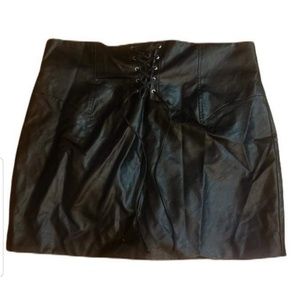Faux leather skirt